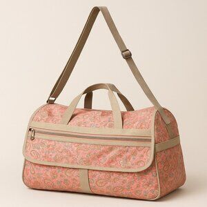 American Tourister Pink Paisley Duffel Lightweight CarryOn Under Seat 19x7x10